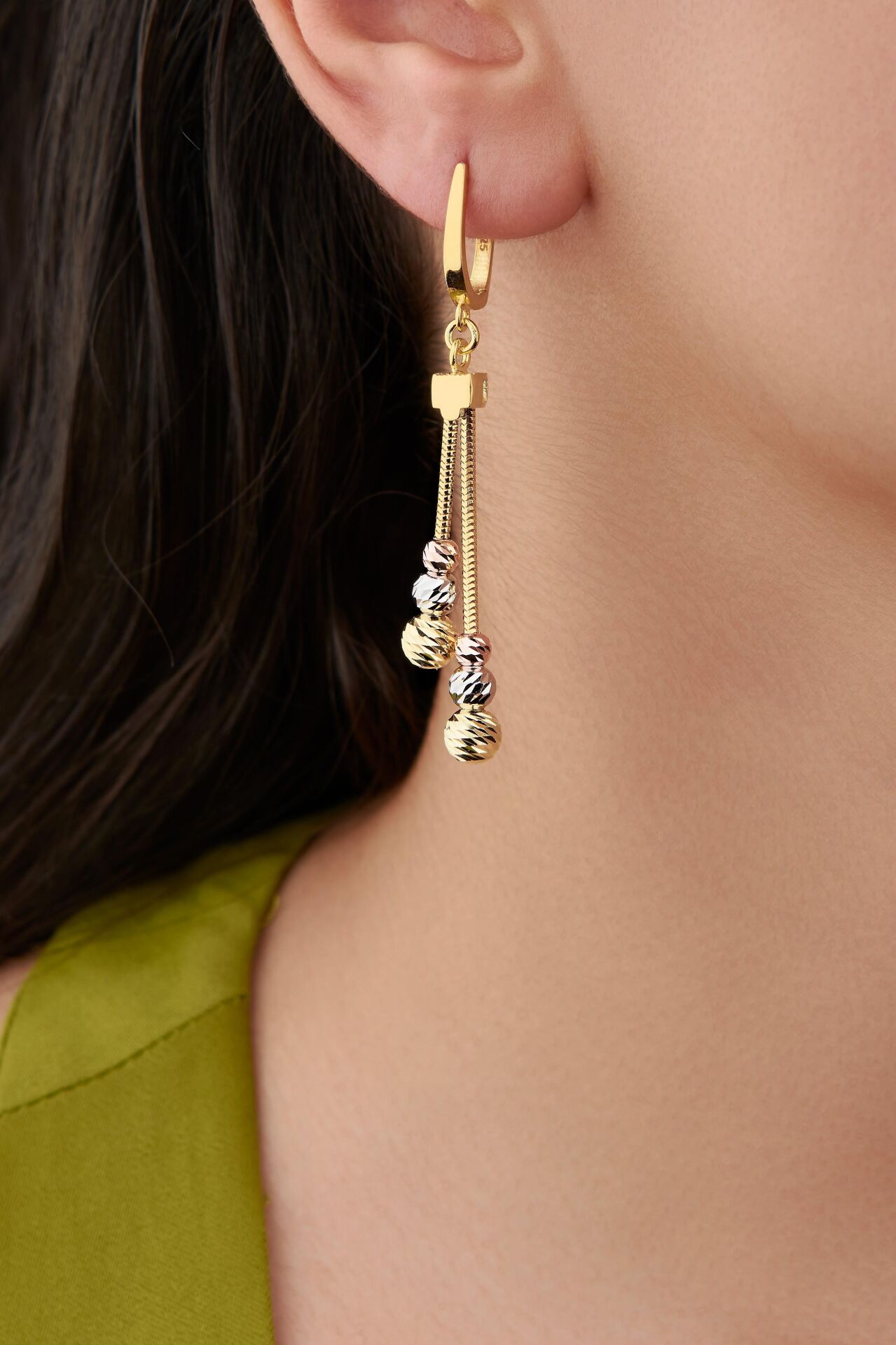 GÜMÜŞ DORİKA DORİSSA ROSE GÜMÜŞ ALTIN KAPLAMA İTALYAN  SALLANTILI KÜPE