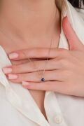 6 mm Gümüş Koyu Mavi Lacivert Nazar Boncuğu Cam Göz Kolye