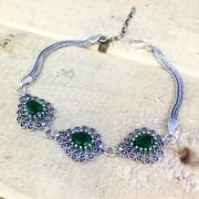 TELKARİ YEŞİL ZİRKON TAŞLI DAMLA BİLEKLİK