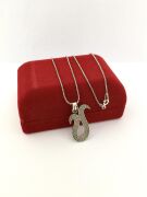 GÜMÜŞ TELKARİ LALE KOLYE