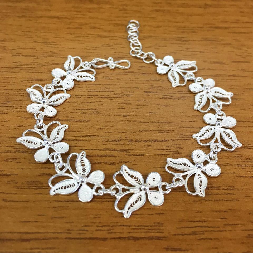 925 AYAR GÜMÜŞ TELKARİ KELEBEK BİLEKLİK