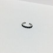 GÜMÜŞ SİYAH ZİRKON TAŞLI HALKA KIKIRDAK KÜPE