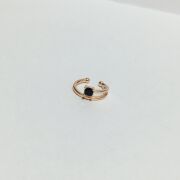 GÜMÜŞ ROSE SİYAH ZİRKON TAŞLI KIKIRDAK KÜPE