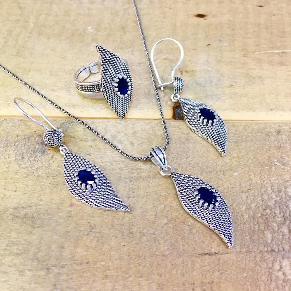 GÜMÜŞ TELKARİ PARLAMENT MAVİSİ SET