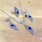 GÜMÜŞ TELKARİ PARLAMENT MAVİSİ SET