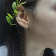 GÜMÜŞ ALTIN KAPLAMA DORİKA KAFES TOP KÜPE