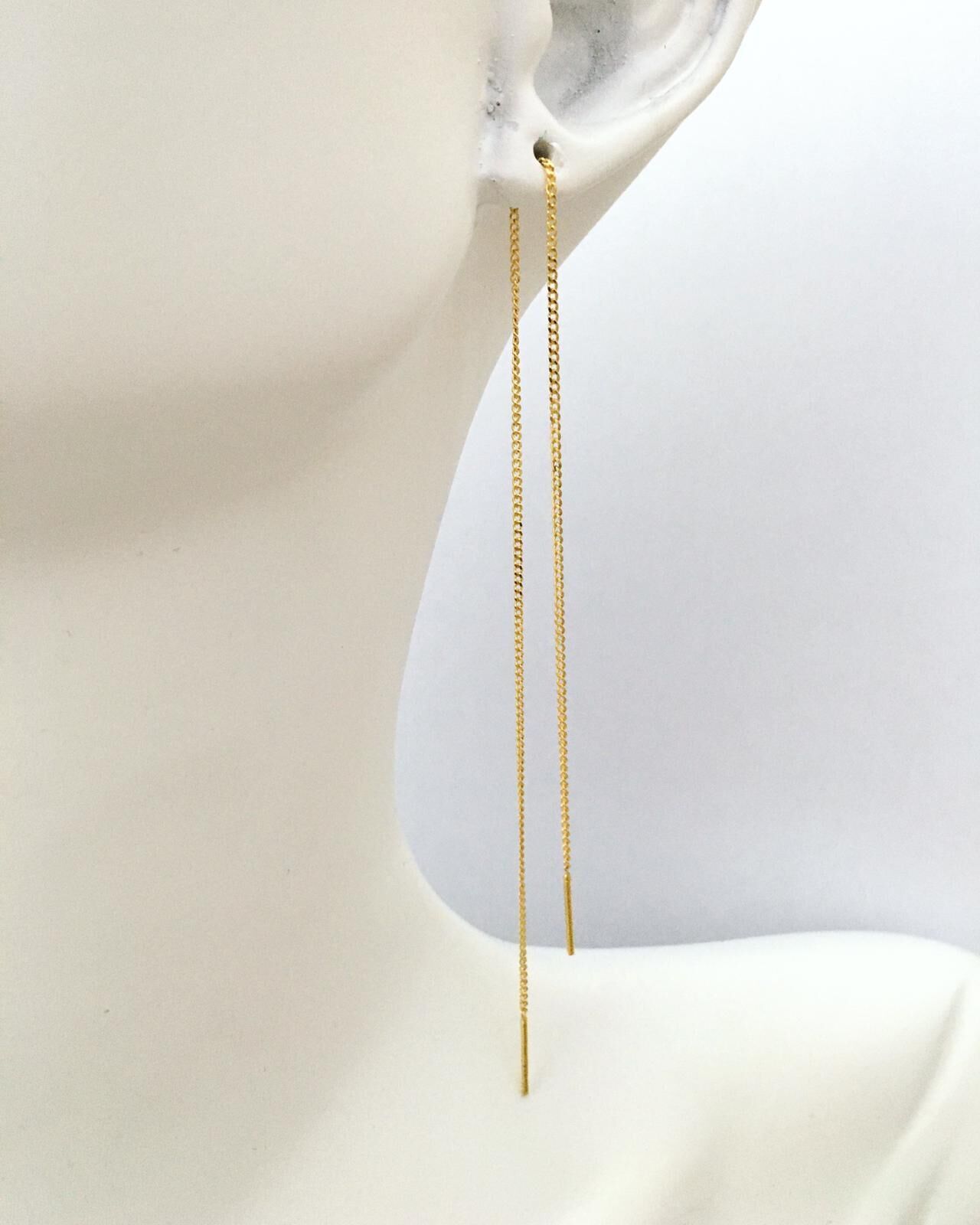 GÜMÜŞ ALTIN KAPLAMA ZİNCİR KÜPE