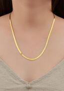 GÜMÜŞ ALTIN KAPLAMA YASSI İTALYAN EZME ZİNCİR KOLYE