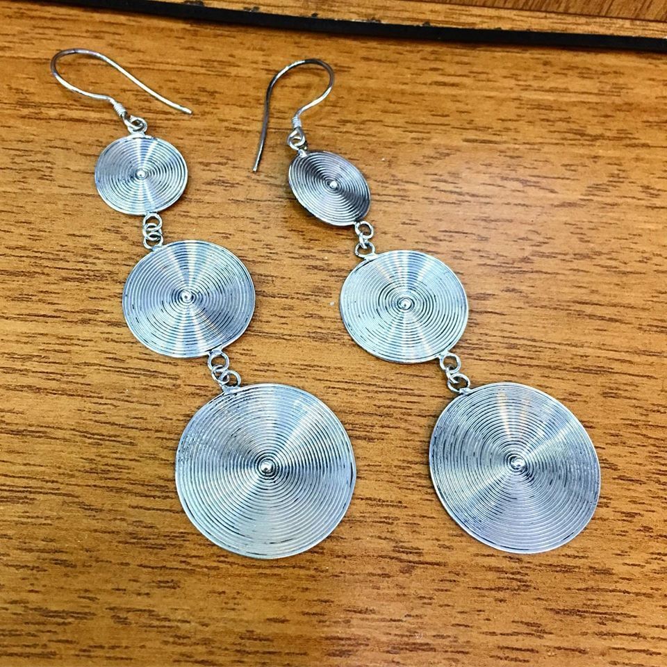 925 AYAR GÜMÜŞ 3 SIRA YUVARLAK KÜPE