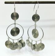 925 AYAR GÜMÜŞ OKSİTLİ EL İŞİ YUVARLAK KÜPE