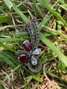 GÜMÜŞ YAKUT ZİRKON VE MARKAZİT TAŞLI BROŞ