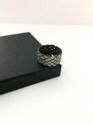 GÜMÜŞ KAZAZİYE ÜÇ SIRALI HASIR ÖRGÜ YÜZÜK