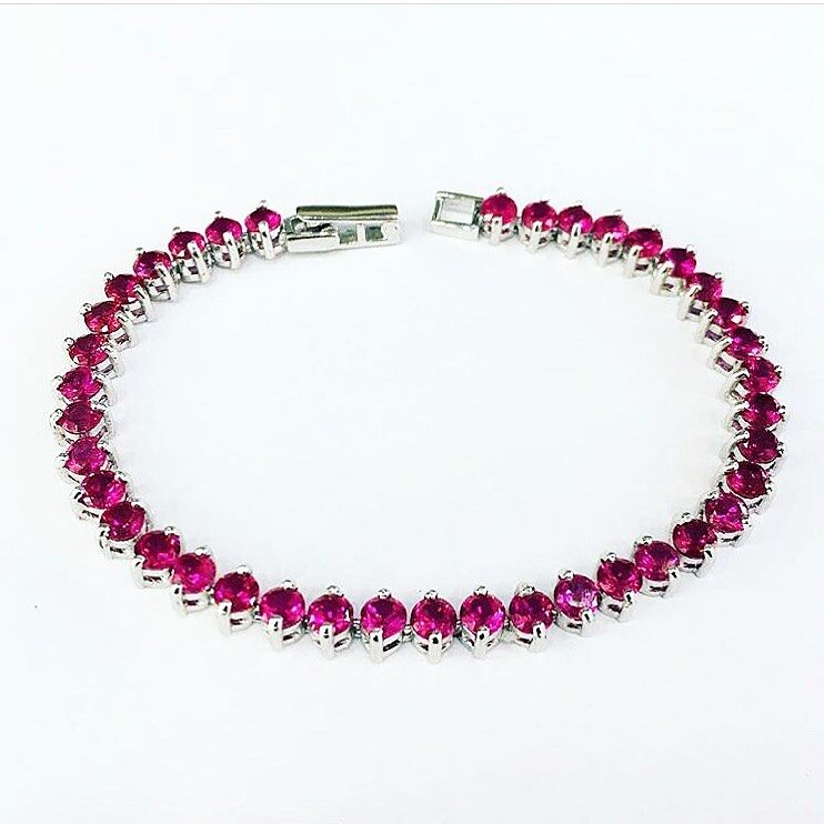 925 AYAR GÜMÜŞ PEMBE ZİRKON TAŞLI BİLEKLİK