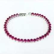 925 AYAR GÜMÜŞ PEMBE ZİRKON TAŞLI BİLEKLİK