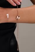 Gümüş Yonca Çiçek Rose Gold ve Altın Kaplama Lazer İşlemeli Taşsız Bileklik