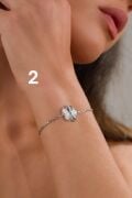 Gümüş Yonca Çiçek Rose Gold ve Altın Kaplama Lazer İşlemeli Taşsız Bileklik