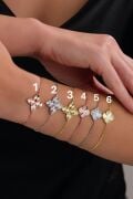 Gümüş Yonca Çiçek Rose Gold ve Altın Kaplama Lazer İşlemeli Kalemli Taşsız Bileklik