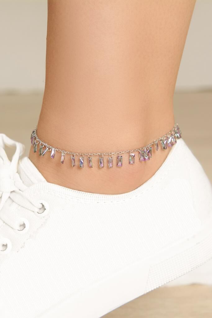 GÜMÜŞ MİSTİK TOPAZ DİKDÖRTGEN TAŞLI HALHAL