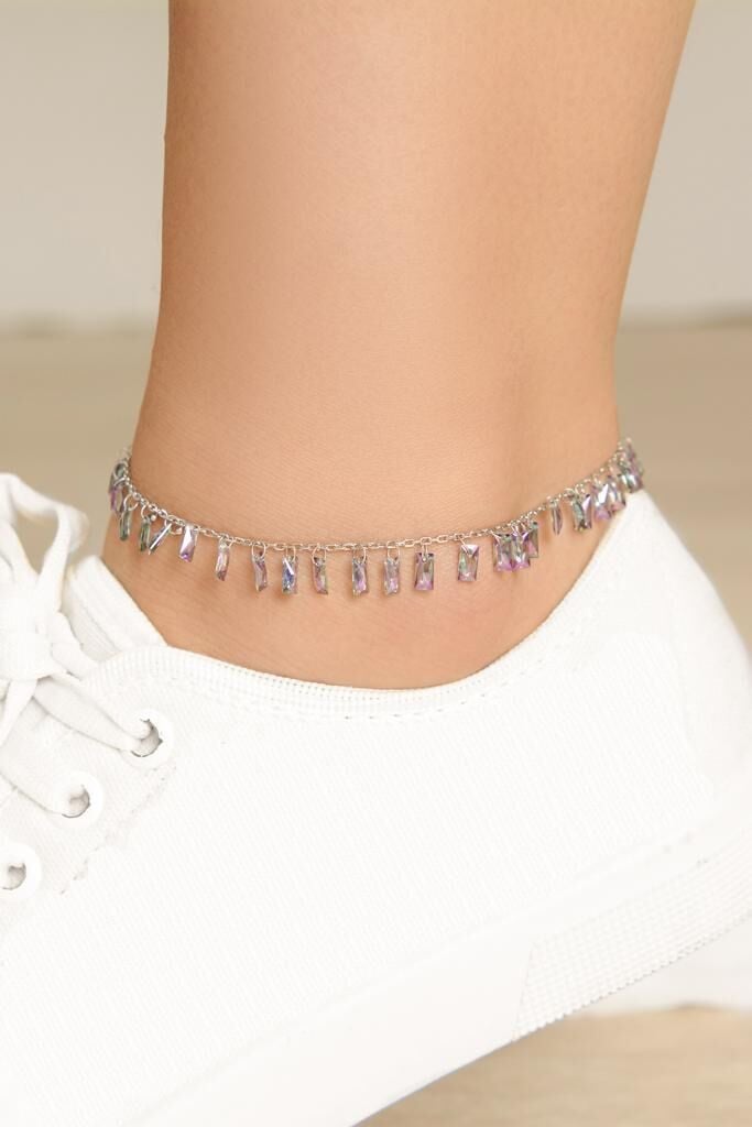 GÜMÜŞ MİSTİK TOPAZ DİKDÖRTGEN TAŞLI HALHAL