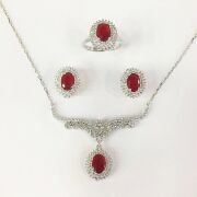 925 Ayar Gümüş Kök Yakut Taşlı Set