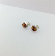 GÜMÜŞ ATEŞ KEHRİBARI OVAL KÜÇÜK KÜPE