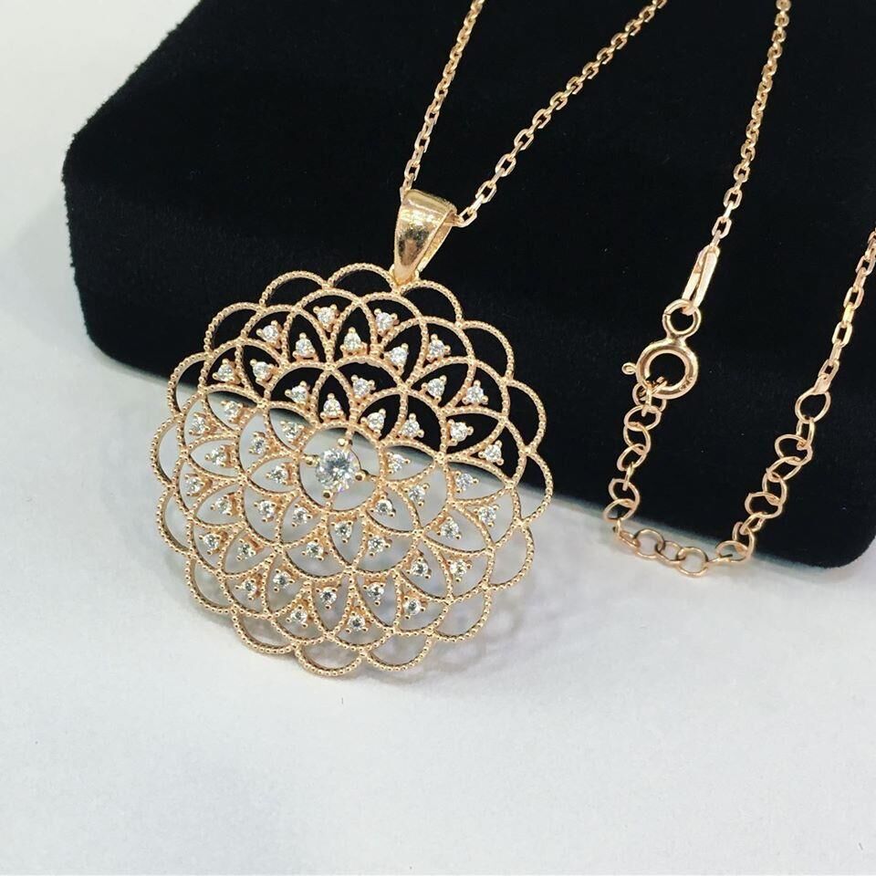 GÜMÜŞ ROSE YAŞAM ÇİÇEĞİ KOLYESİ