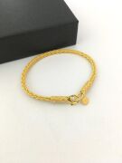 GÜMÜŞ KAZAZİYE ALTIN KAPLAMA ÖRGÜ BİLEKLİK