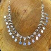 925 Ayar Gümüş Tek Sıra Pullu Kişniş Kolye