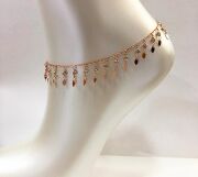 ZİRKON TAŞLI ROSE PULLU GÜMÜŞ HALHAL