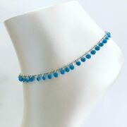 TURKUAZ TAŞLI GÜMÜŞ HALHAL