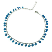 TURKUAZ TAŞLI GÜMÜŞ HALHAL