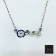 925 Ayar Gümüş Nazar Boncuğu Zirkon Kolye