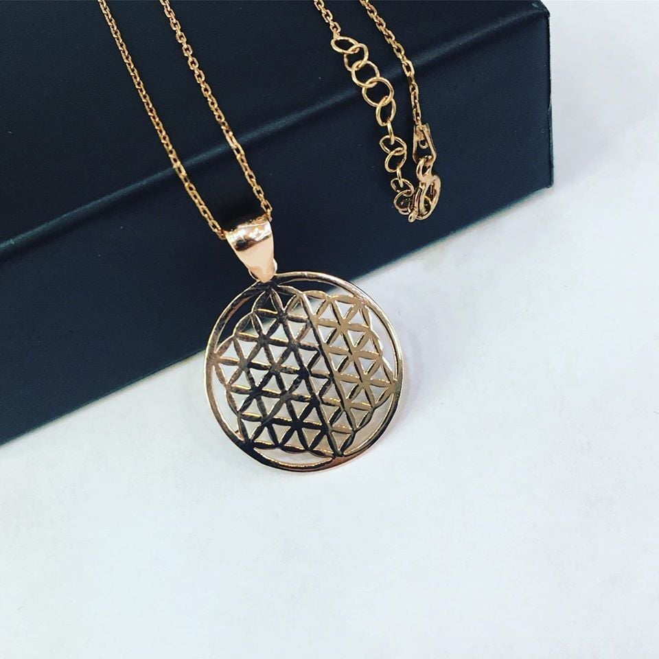 GÜMÜŞ  ROSE BRONZ RENK  YAŞAM KOLYESİ