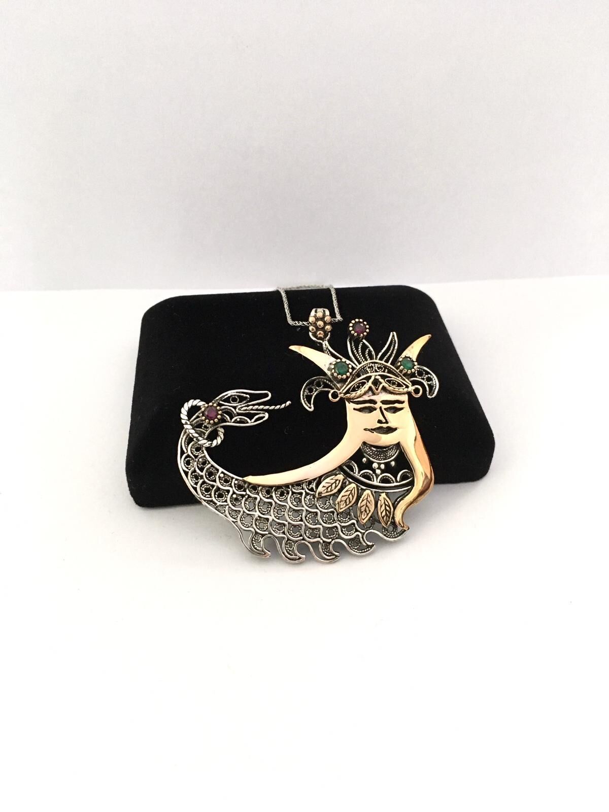 GÜMÜŞ TELKARİ ŞAHMERAN KOLYE