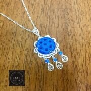 925 ayar Gümüş Süryani NAZAR BONCUKLU YEDİ GÖZLÜ TELKARİ İŞLEME KOLYE