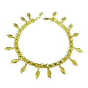 GÜMÜŞ KİŞNİŞ YAPRAK PULLU ALTIN KAPLAMA HALHAL