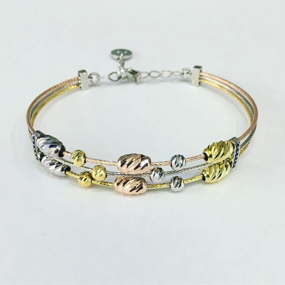 Dorika Dorissa Altın Yaldızlı Rose Gümüş  Zirkon Taşlı  Bilezik