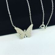 925 AYAR GÜMÜŞ ZİRKON TAŞLI KELEBEK KOLYE