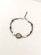 GÜMÜŞ PEMBE KUVARZ VE YAKUT TAŞLI BİLEKLİK