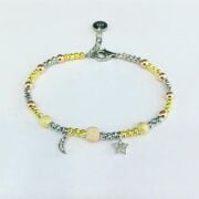 Yıldız ve Hilal Dorissa Altın Yaldızlı Rose Gümüş Bileklik