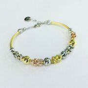 DORİSSA  ROSE ALTIN YALDIZLI GÜMÜŞ BİLEZİK