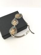 GÜMÜŞ TELKARİ LALE MOTİFLİ BİLEKLİK