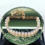 925 AYAR GÜMÜŞ SU YOLU ROSE ZİRKON TAŞLI ASANSÖRLÜ BİLEKLİK