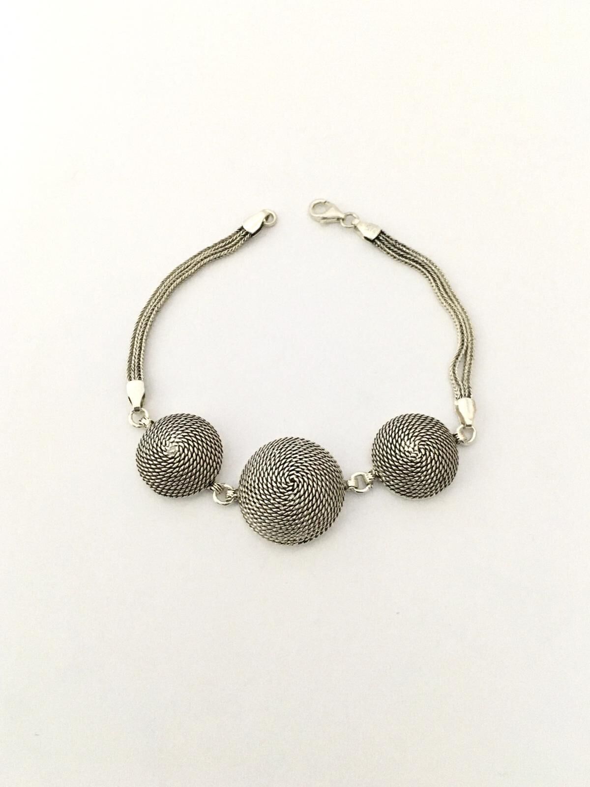 GÜMÜŞ HASIR ÖRME TELKARİ BİLEKLİK