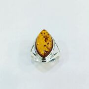 GÜMÜŞ ATEŞ KEHRİBARI MEKİK YÜZÜK