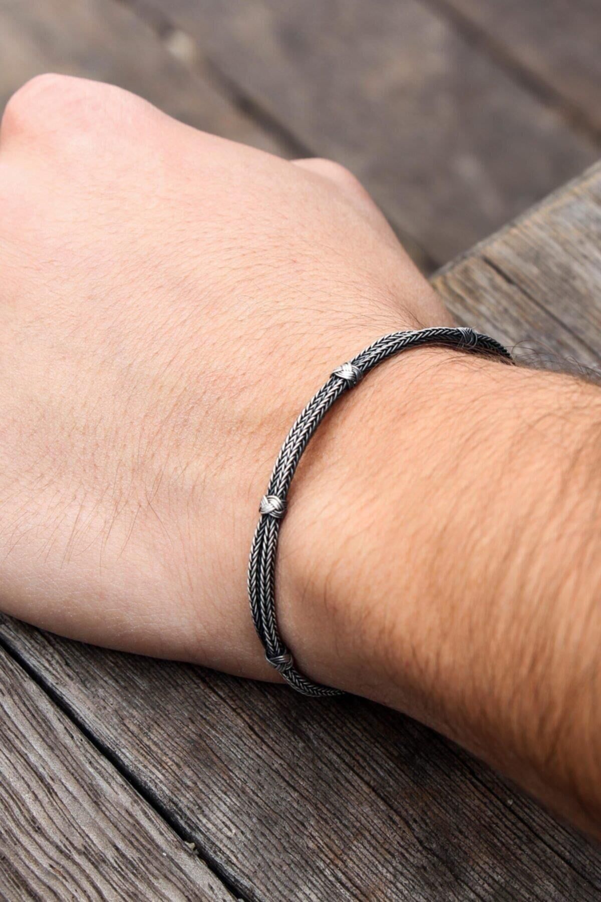 GÜMÜŞ KAZAZİYE ÖRGÜ BİLEKLİK