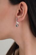 GÜMÜŞ MİSTİK TOPAZ TAŞLI KALP KALPLİ KÜPE