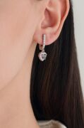 GÜMÜŞ MİSTİK TOPAZ TAŞLI KALP KALPLİ KÜPE