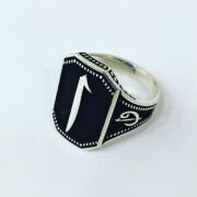 925 AYAR GÜMÜŞ ELİF HARFLİ ERKEK YÜZÜK