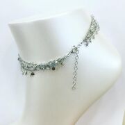 GÜMÜŞ ÜÇ SIRALI ZİRKON TAŞLI MİKS  PULLU Tiffany HALHAL